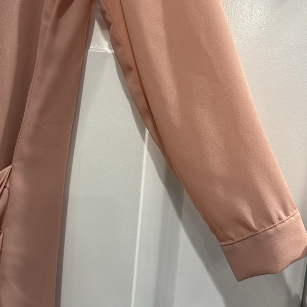 Krisa Drape Button Front Mini Dress in Blush Size Small - Picture 8 of 11